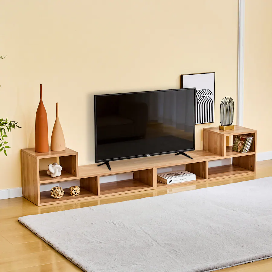 Loheer Loheer Modular Light TV Stand 0.98x1.12 ft Adjustable Media ...