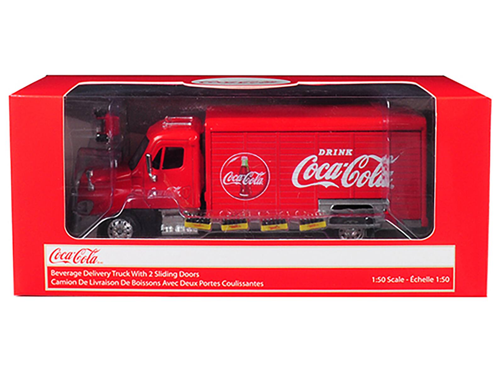 DRINK Coca-Cola Coca-Cola CocaCola Beverage Delivery Truck With 2 Sliding Doors Camion De Livraison De Boissons Avec Deux Portes Coulissantes 1:50 Scale - Échelle 1:50