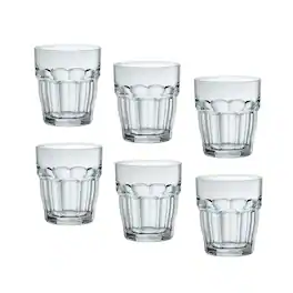 Bormioli Rocco - Rock Bar DOF Drinking Glasses Set of 6, 13.25 Oz Stackable Tumblers - Clear