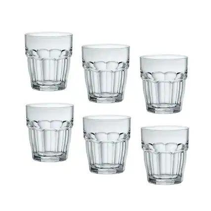 Front. Bormioli Rocco - Bormioli Rocco Rock Bar DOF Drinking Glasses Set of 6, 13.25 Oz Stackable Tumblers - Clear.