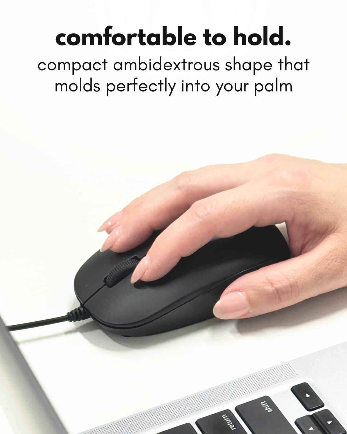 comfortable to hold. compact ambidextrous shape that molds perfectly into your palm