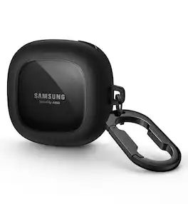 SURITCH - Protective Case for Samsung Galaxy Buds FE/Buds 2 Pro/Buds 2/Buds Pro/Buds Live, Shockproof Sturdy&Heavy-Duty Carabiner - Black