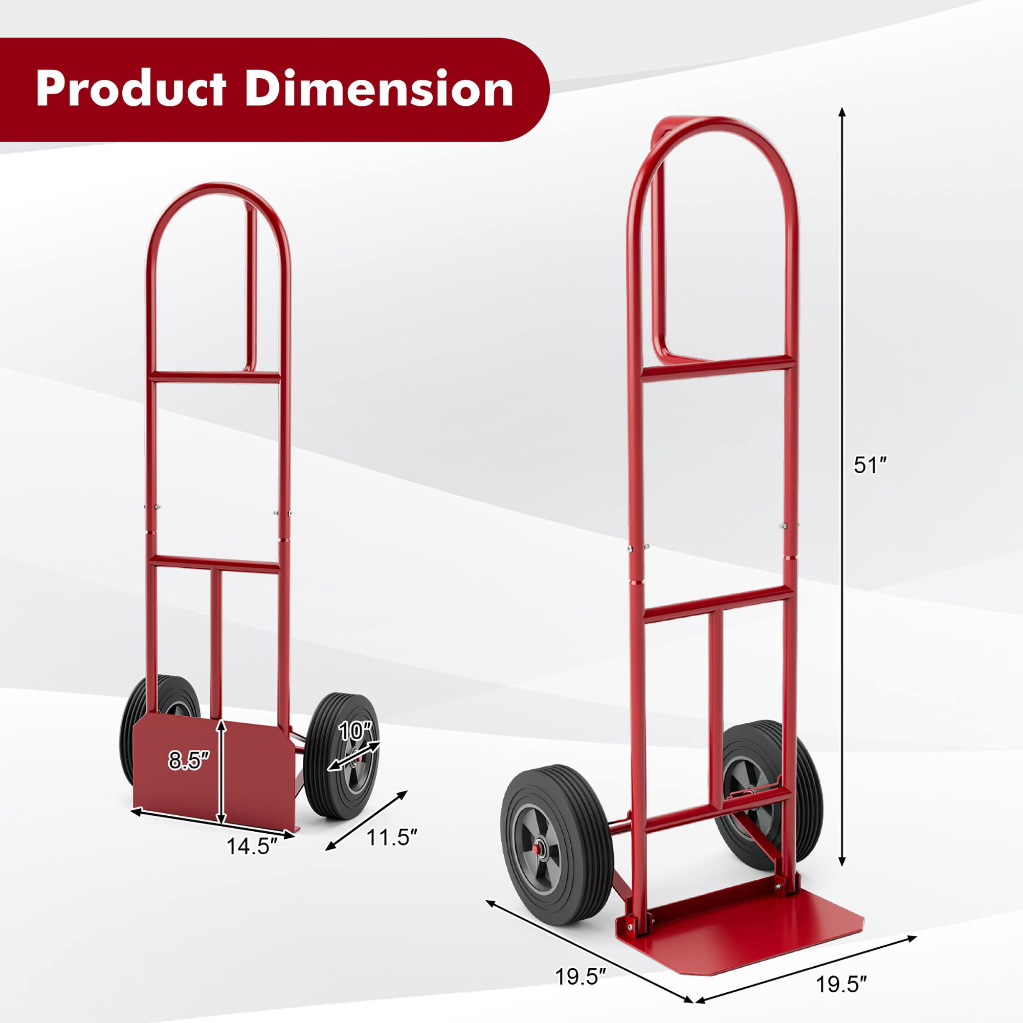 2 In 1 Foldable Hand Truck Dolly, 660lbs Capacity Heavy Duty Convertible Truck Dolly Cart Wheels Transport Moving Luggage Office Home Use