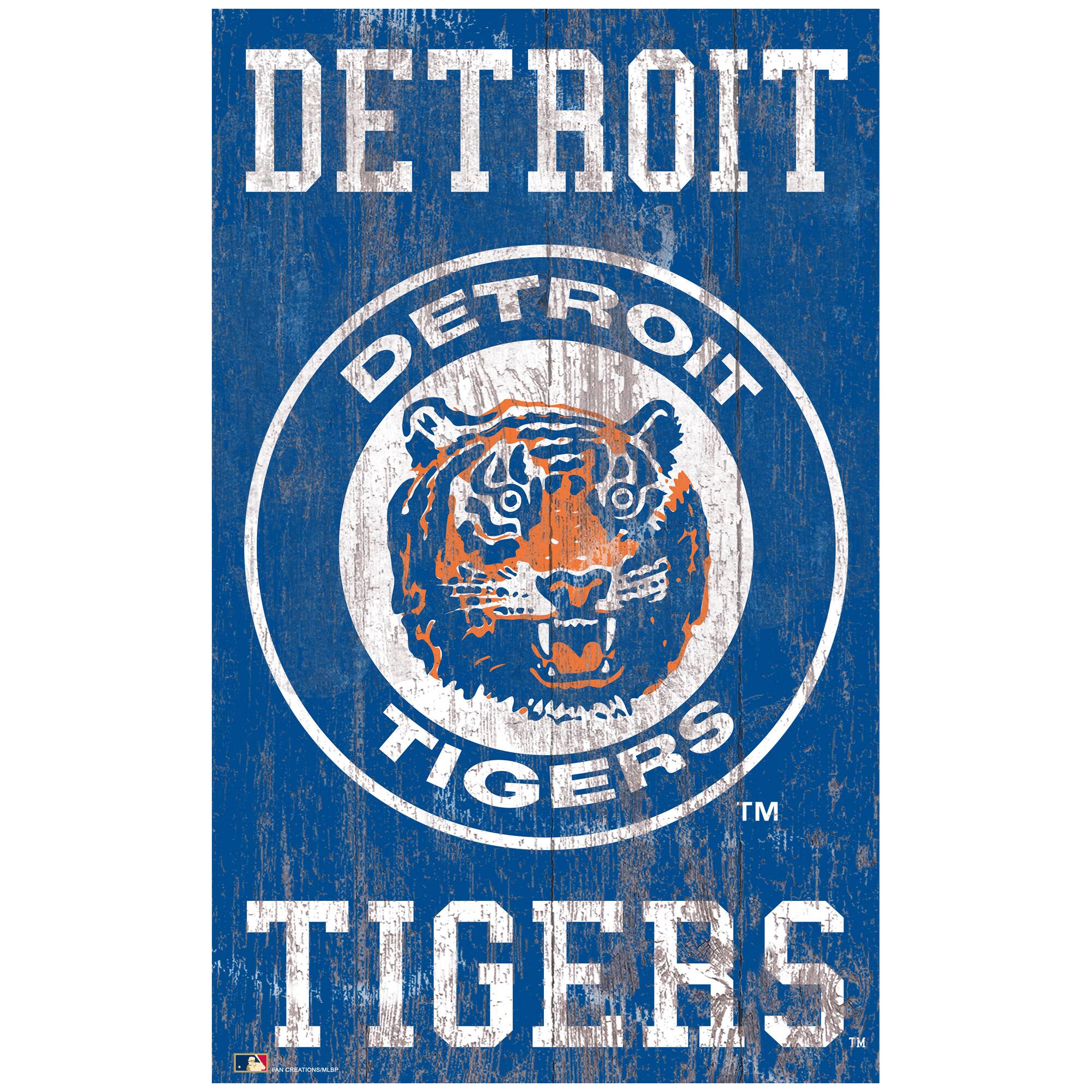Detroit Tigers 11'' x 19'' Heritage Distressed Logo Sign
