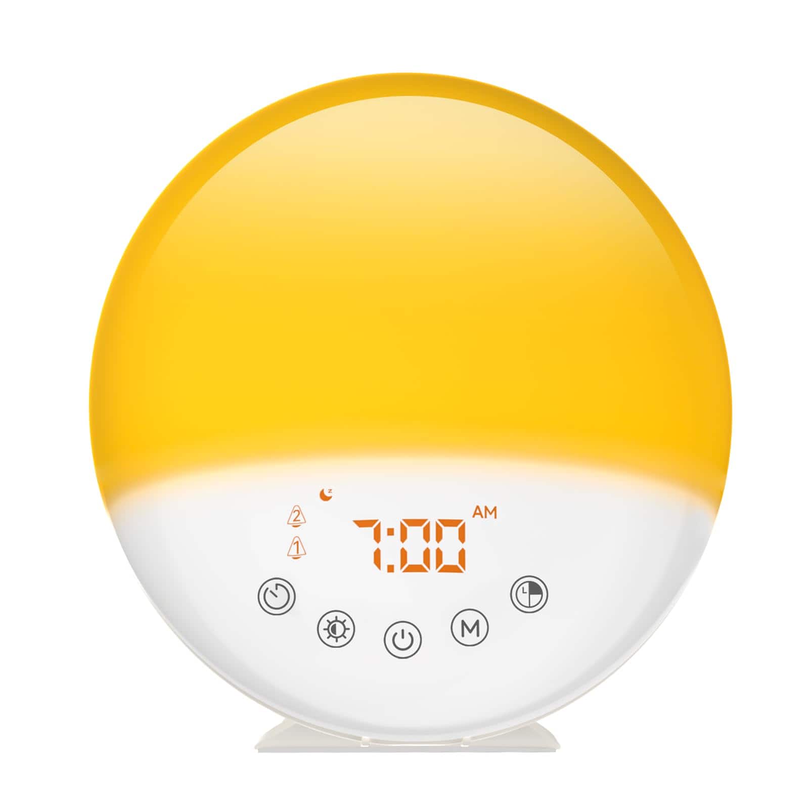 Dazzed Corner - Wake Up Light Sunrise Alarm Clock, Dual Alarms, Snooze - White