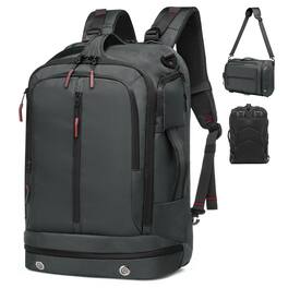 Unique Bargains - 16" Laptop Backpack, Large Carry-On, TSA Approved Water Resistant, Shoe Compartment, 33L, Business Travel - Gray