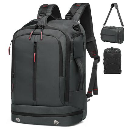 Front. Unique Bargains - 16" Laptop Backpack, Large Carry-On, TSA Approved Water Resistant, Shoe Compartment, 33L, Business Travel - Grey.