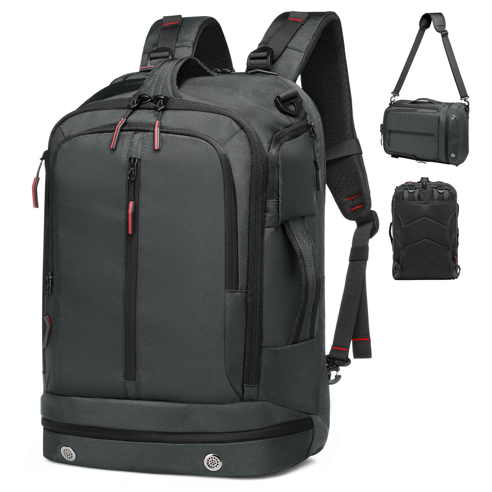 Front. Unique Bargains - 16" Laptop Backpack, Large Carry-On, TSA Approved Water Resistant, Shoe Compartment, 33L, Business Travel - Grey.