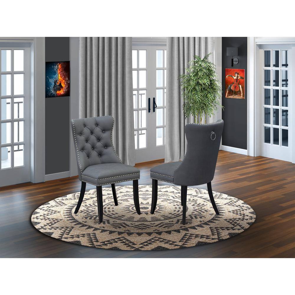 Alt View 2. East West Furniture - Parsons Dining Chairs - Black.