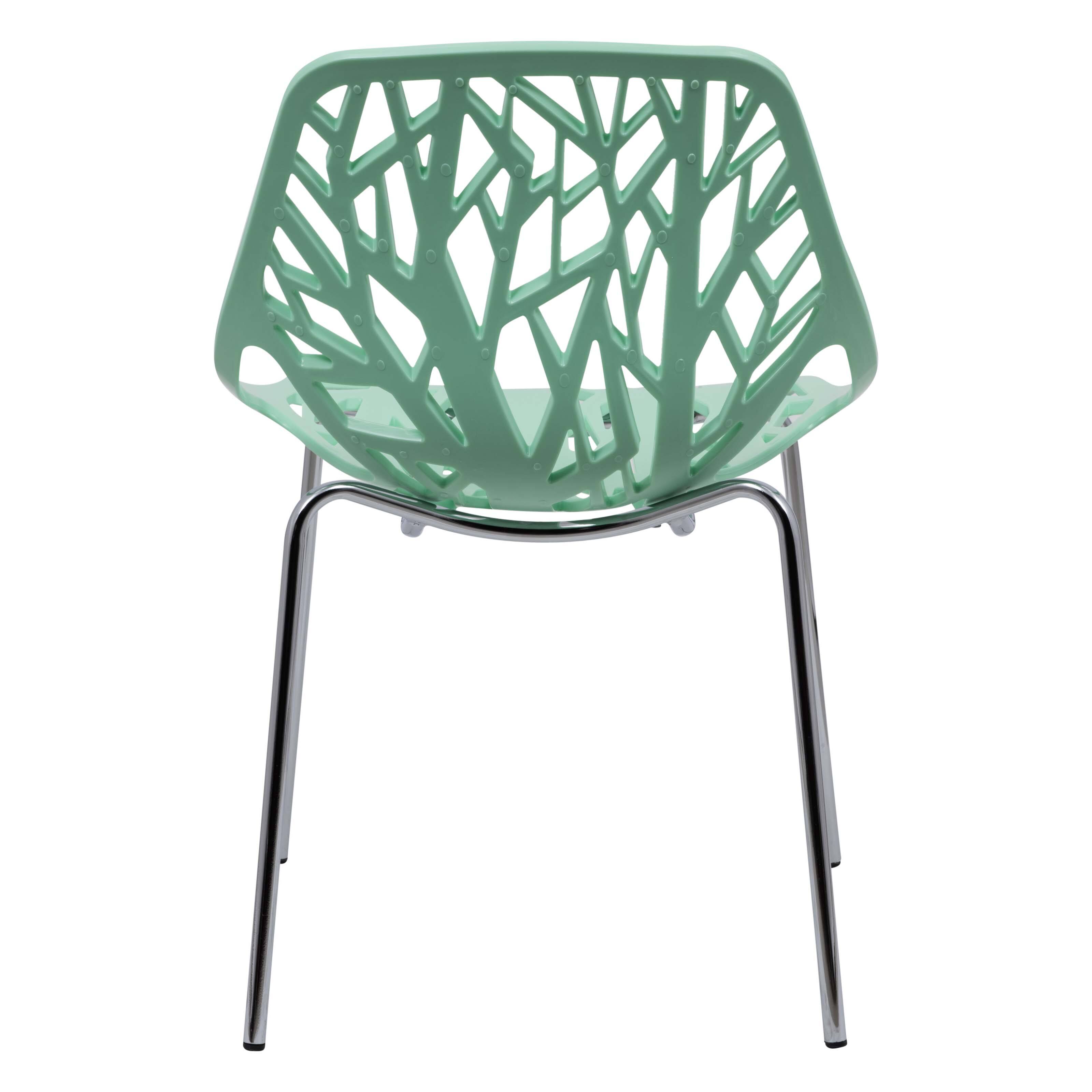 Alt View 6. LeisureMod - Asbury Stackable Modern Dining Chair with Cut Out Design and Chrome Legs Side Chair for Home Living Room - Mint.