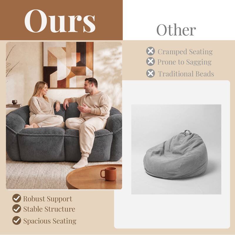 Ours

Other

X Cramped Seating  
X Prone to Sagging  
X Traditional Beads

✓ Robust Support  
✓ Stable Structure  
✓ Spacious Seating