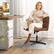Alt View 9. Ecooso - Office Chair PU Leather Cross-Legged Seat with Oversized U-Shaped Cushion - Orange.
