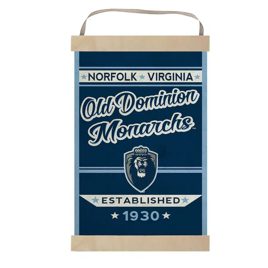 Anner Sign Jardine Old Dominion Monarchs 12'' x 20'' Faux Rust Banner Sign Navy ...