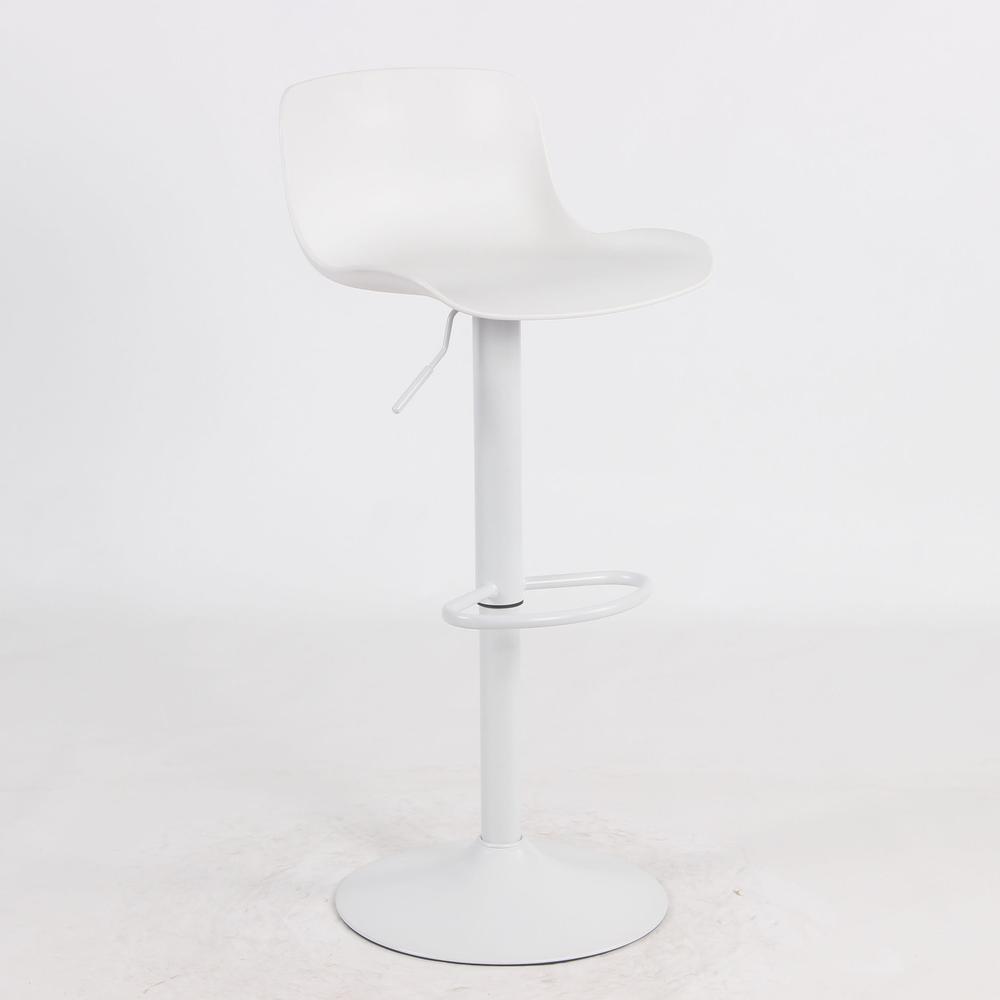 Left. AmeriHome - AmeriHome Adjustable Height Solid Color Monochromatic Bar Stool Set- White - White.