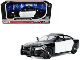 Motormax - 2023 Dodge Charger Pursuit Police Car "Law Enforcement and Public Service" Series 1/24 - Black and White