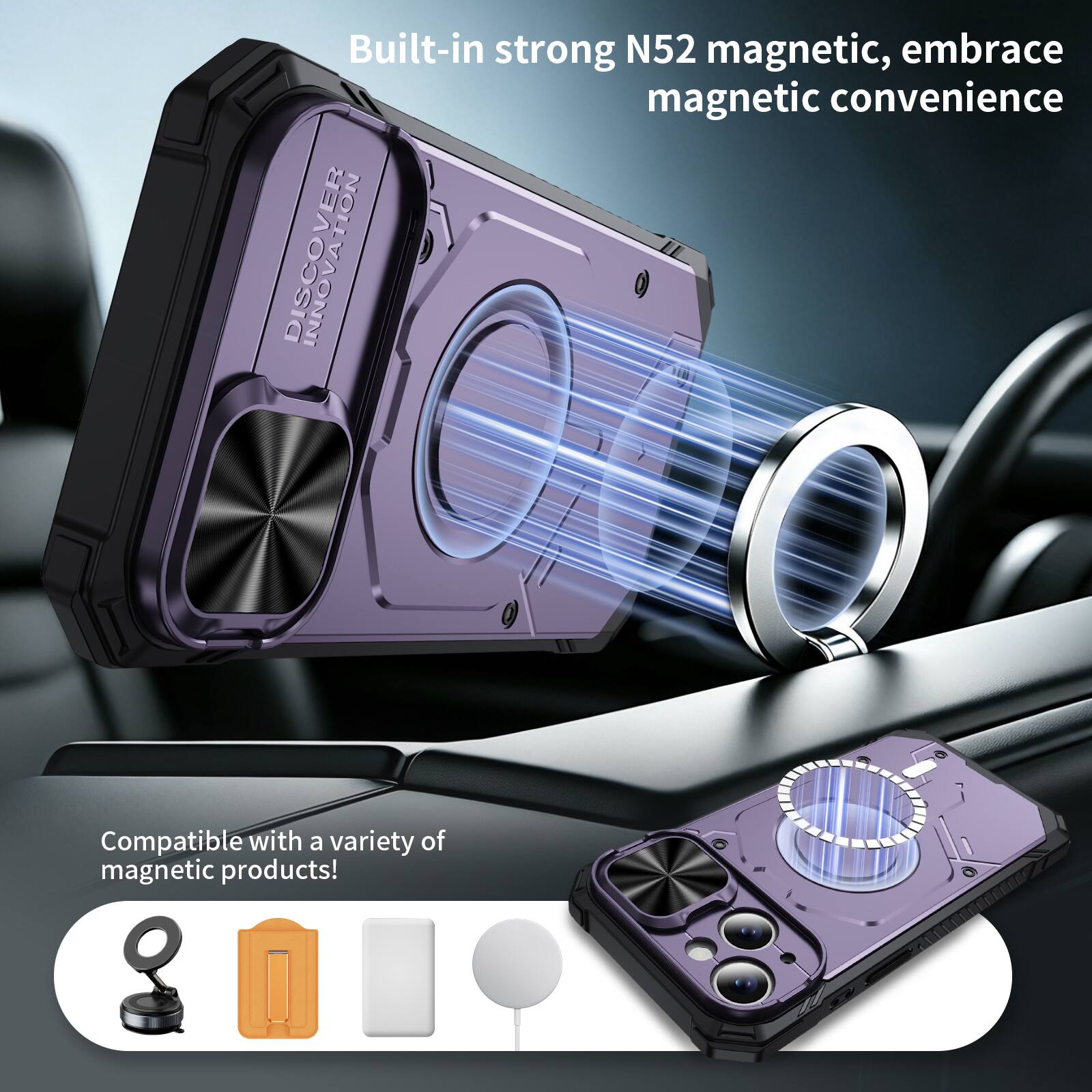 Built-in strong N52 magnetic, embrace magnetic convenience

Compatible with a variety of magnetic products!