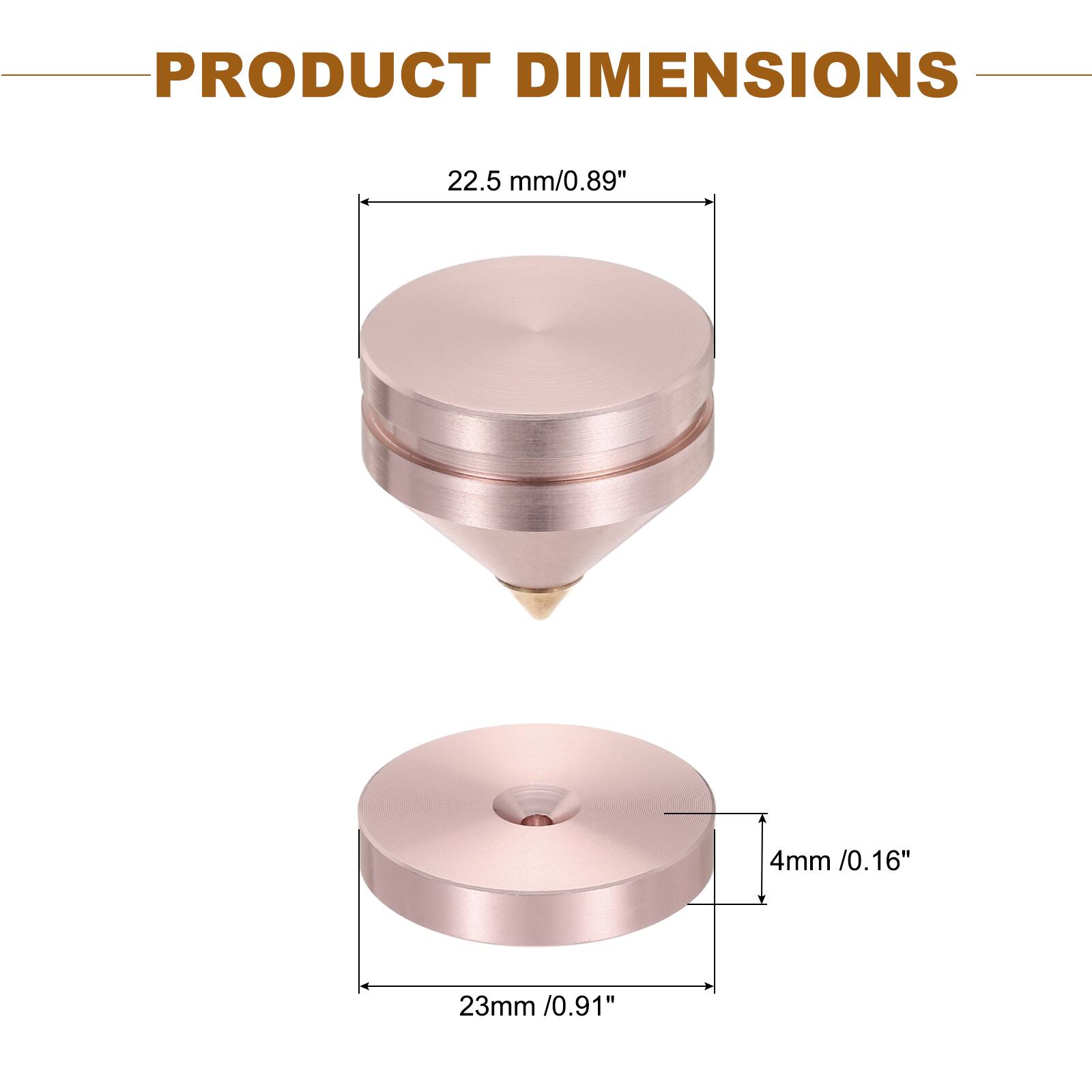 PRODUCT DIMENSIONS  
22.5 mm / 0.89"  
4 mm / 0.16"  
23 mm / 0.91"