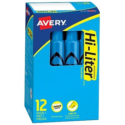 Avery Hi-Liter
12 Pack / Safe
Antimaculage / Pointe biseautée / Punta tips cincelada
12 PIEZAS