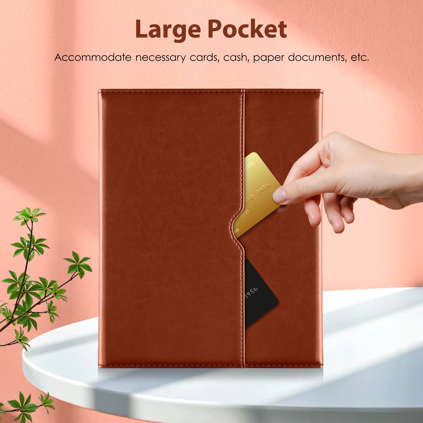 Large Pocket  
Accommodate necessary cards, cash, paper documents, etc.  
CARD 3456 1 01/25 - 3456