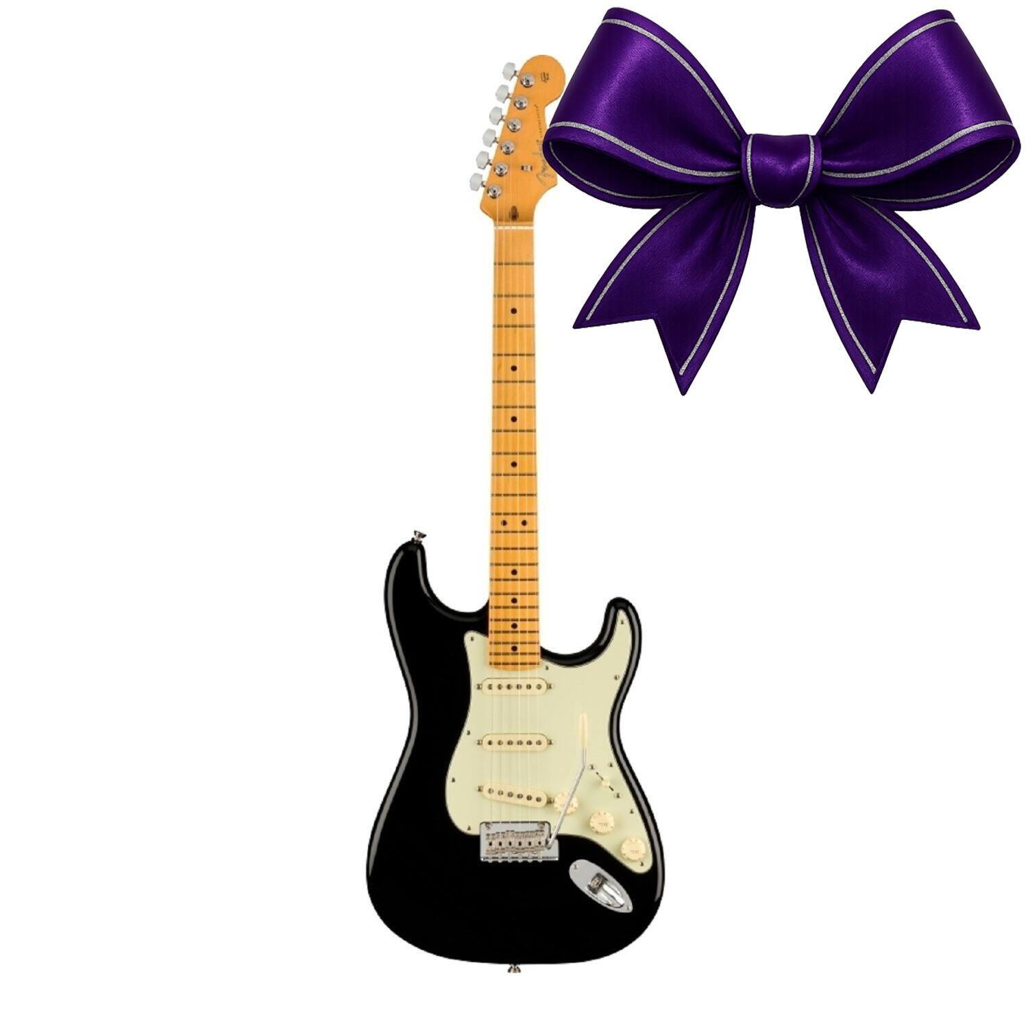 Front. Fender - Fender American Professional II Stratocaster 6-String Electric Guitar (Black).