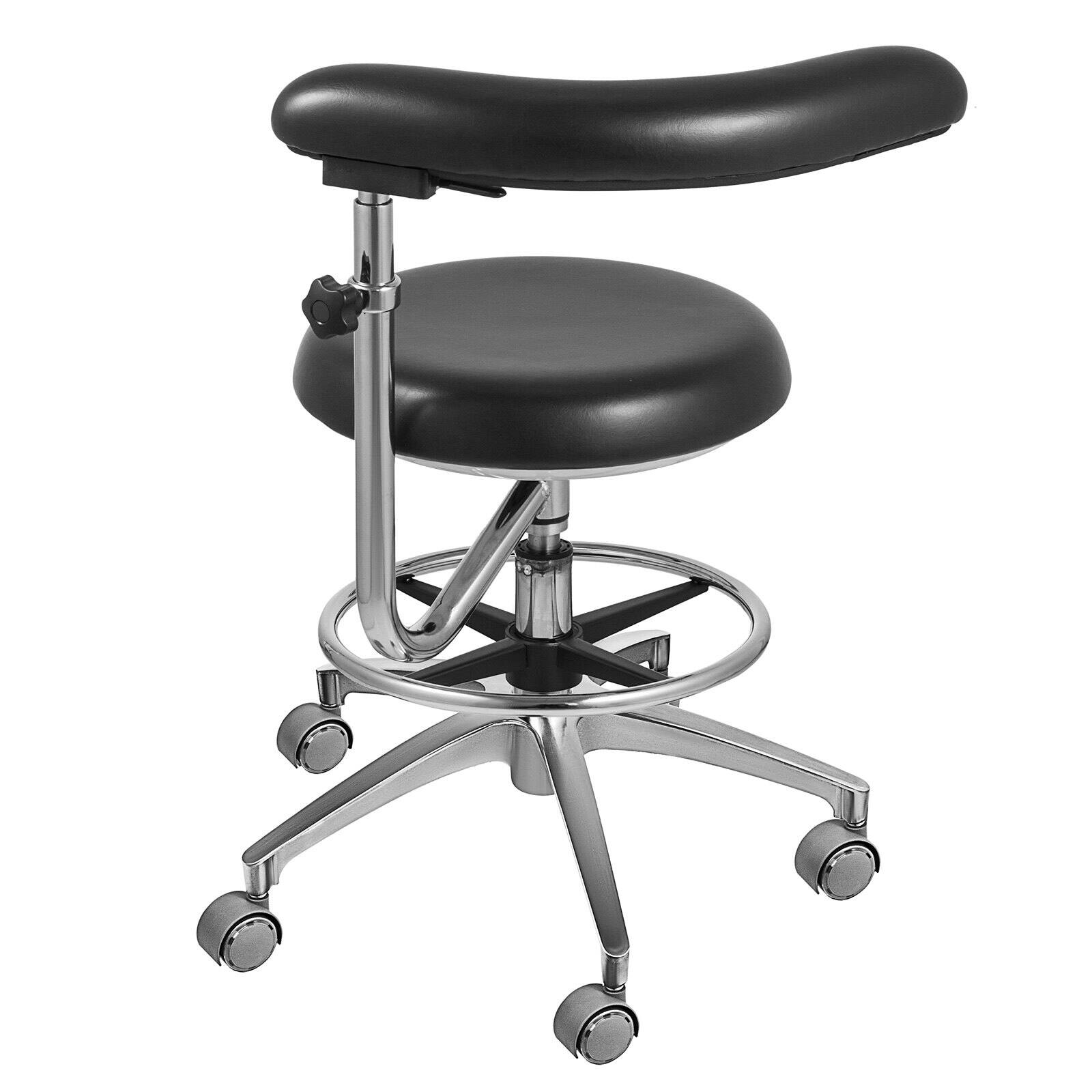 Alt View 10. Glintex - Medical Dental Stool Dentist Chair, 360° Swivel Adjustable Doctor Assistant Chair with PU Leather Seat and Armrest - Black.