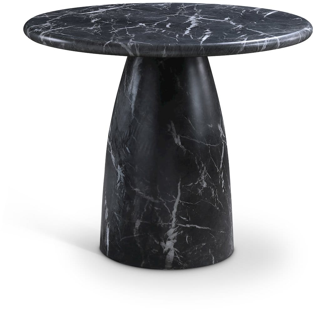 Meridian Furniture - Cosenza 36" Marble Finish Concrete Dining Table - Black