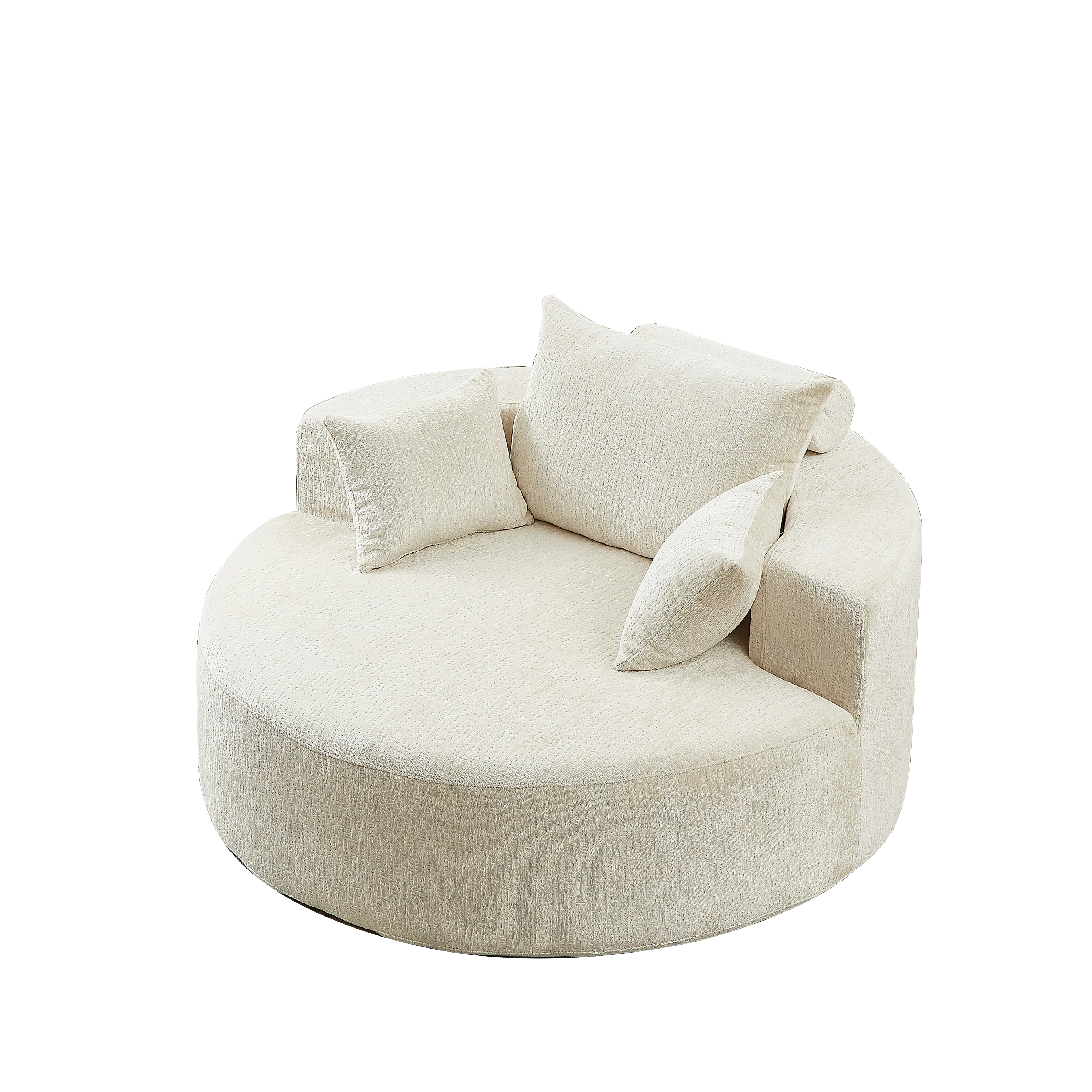 Back. Roomtec - 55L Polyester Sponge single sofaNo Assembly RequiredFluffy Modern Sleeper Chair for Living room Bedroom Lounge and - Beige.