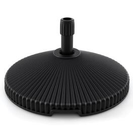 Costway - Fillable Umbrella Base with Shell Texture 3 Coupler Sizes for Lawn Poolside Garden - Black