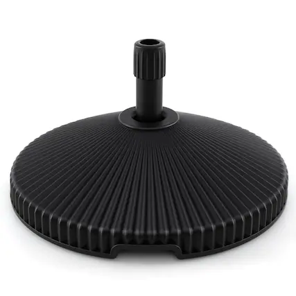 Front. Costway - Fillable Umbrella Base with Shell Texture 3 Coupler Sizes for Lawn Poolside Garden - Black.
