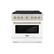 Front. ZLINE - ZLINE Autograph 36" Paramount Dual Fuel Range with Bronze Accents (SDRZ-WM-36-CB) - White.