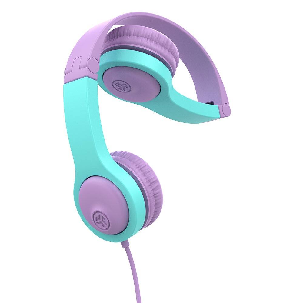 Angle. JLab - JBuddies Folding Gen 2 Kids Headphones - Pink/Teal.