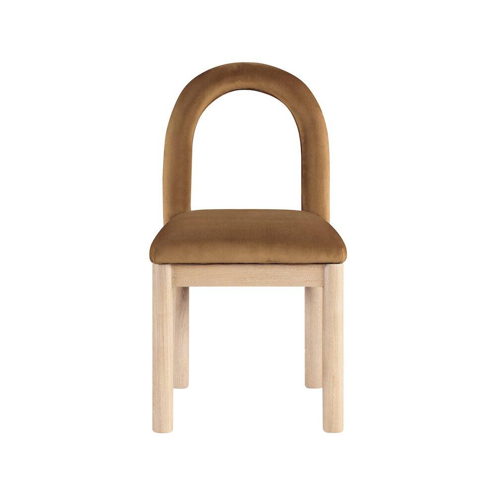Alt View 2. Meridian Furniture - Conrad Saddle Velvet Dining Chair - Brown.