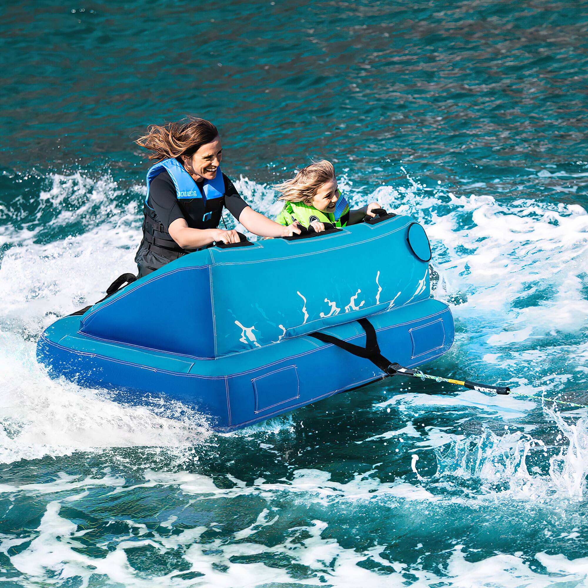 Alt View 4. Gymax - Gymax 2 Person Inflatable Towable Tubes for Boating Water Tubes for Boats to Pull - Blue.