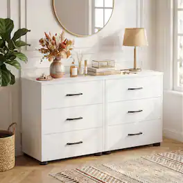 Aheaplus - Nightstand Set of 2, 21.6'' Wide Bedside with 3 Drawers and Charging Station for Bedroom - White