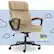 Front Zoom. Serta - Hannah Upholstered Executive Office Chair with Headrest Pillow - Soft Plush - Beige.