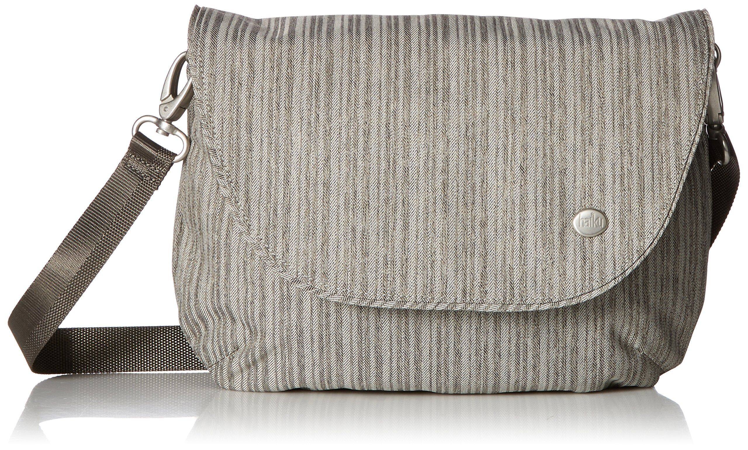 Angle. Haiku - Haiku Bliss RFID Blocking Crossbody Saddle Bag - Gray Poplar.