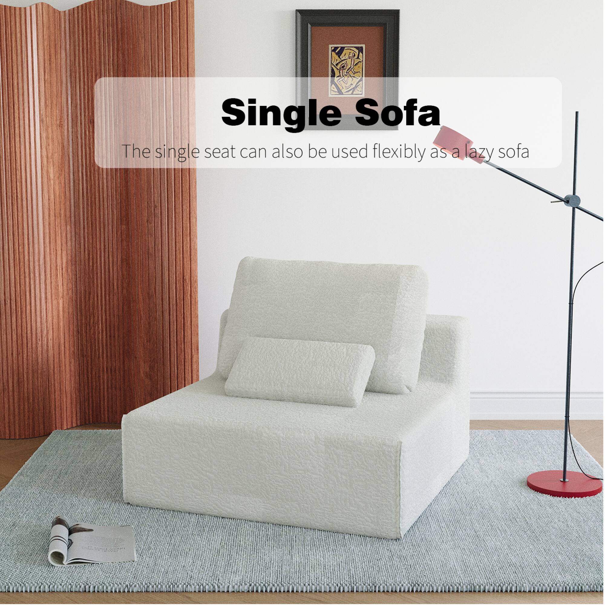 Single Sofa  
The single seat can also be used flexibly as a lazy sofa