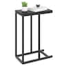 Costway - C-shaped Side Table Industrial Sofa Table with Heavy-duty Metal Frame Black - Rustic Brown + Black
