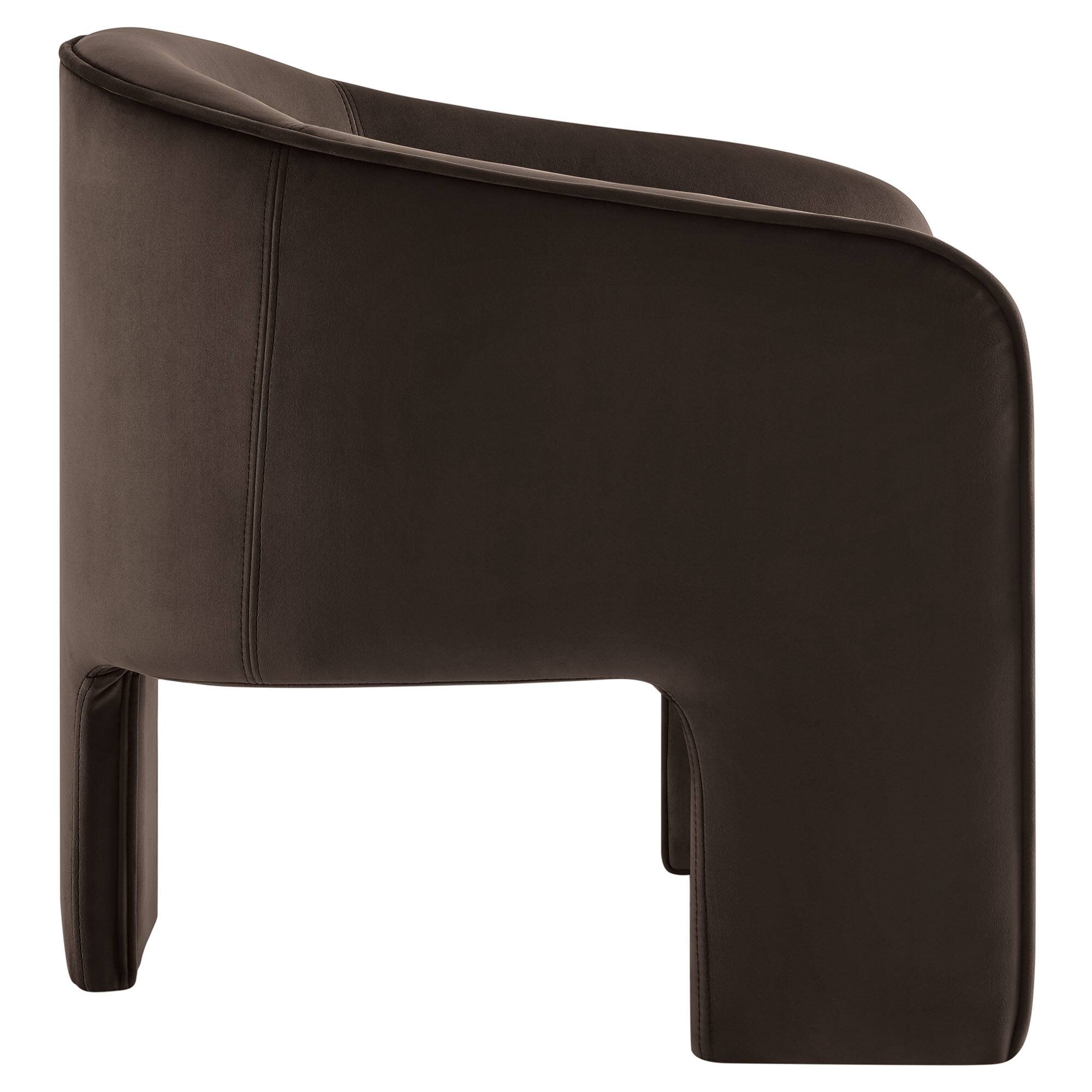Back. Modway - Greer Performance Velvet Upholstered Accent Armchair by Modway - Brown.