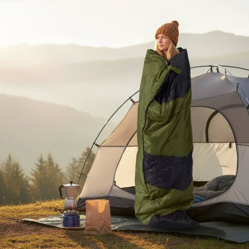 Alt View 6. Winado - Compact Envelope Weather Sleeping Bag for Outdoor Backpacking, Hiking, Camping - Green.
