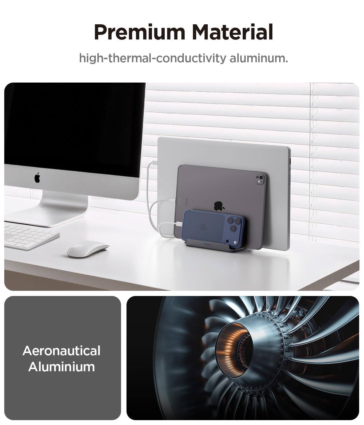 Premium Material  
high-thermal-conductivity aluminum.  

Aeronautical Aluminium