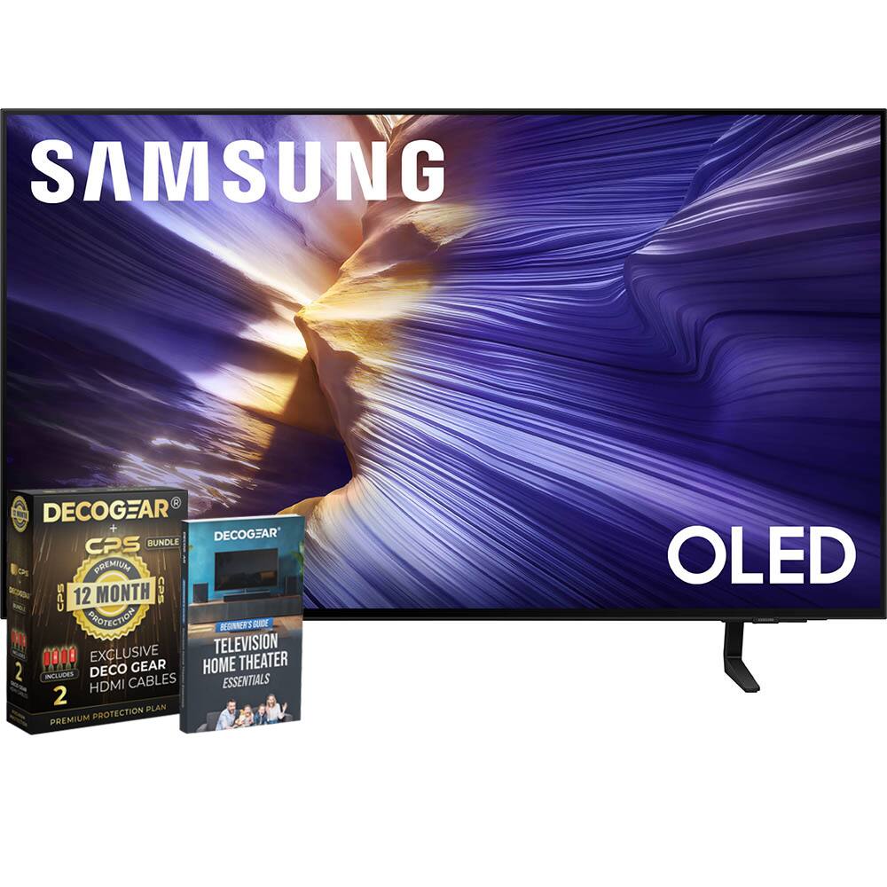 SAMSUNG  
OLED  

DECOCGEAR CPS BUNDLE  
PREMIUM  
12 MONTH CPS PROTECTION  

EXCLUSIVE  
DECOCGEAR HDMI CABLES  

TELEVISION HOME THEATER ESSENTIALS  
BEGINNERS GUIDE