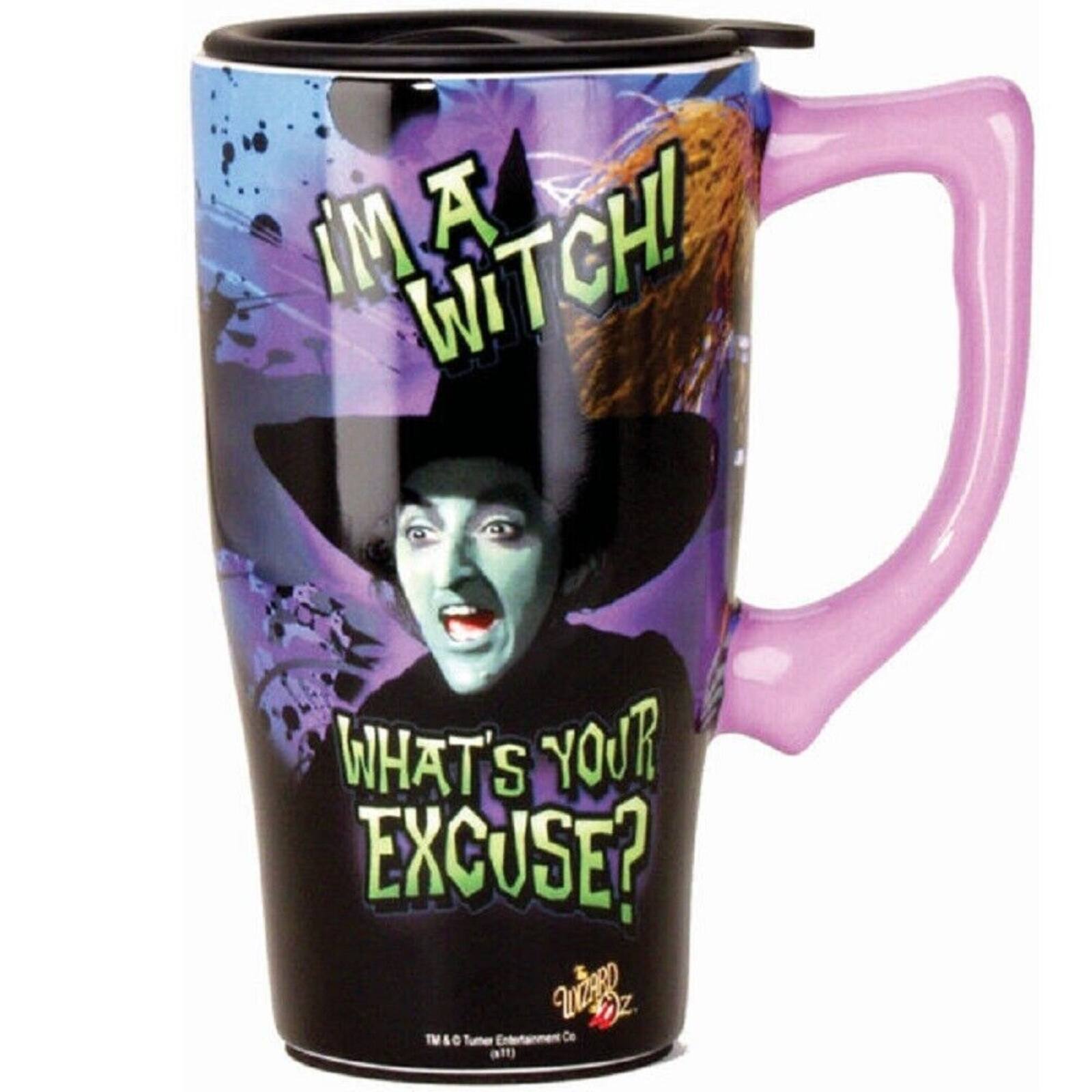 Spoontiques - Wizard of Oz I'm a Witch What's Your Excuse Ceramic Insulated Travel Mug Coffee Cup 18 ounce - Multicolor price history on PriceWatchPro