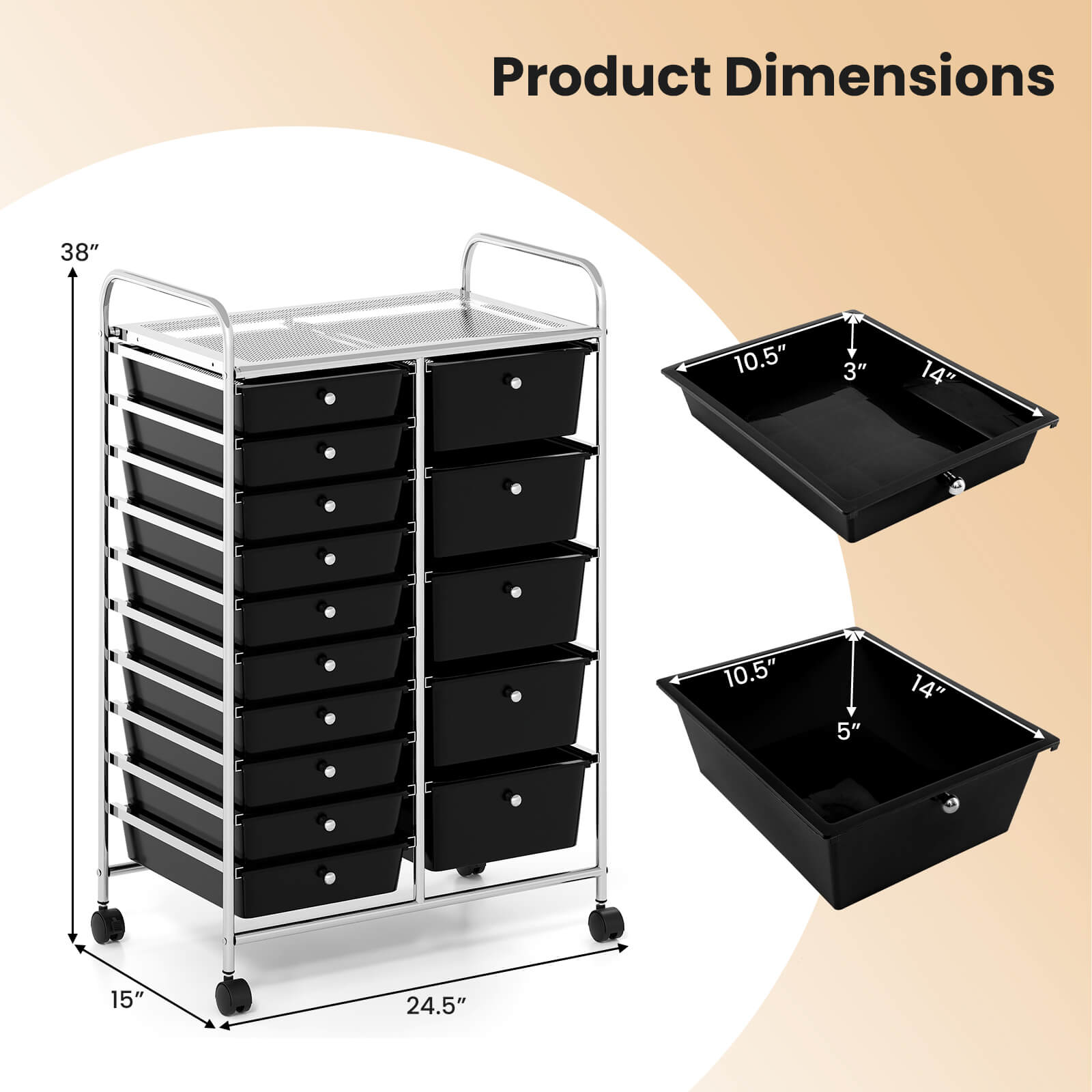 Product Dimensions: 38" x 10.5" x 3" x 14" x 10.5" x 5" x 14" x 15" x 24.5"