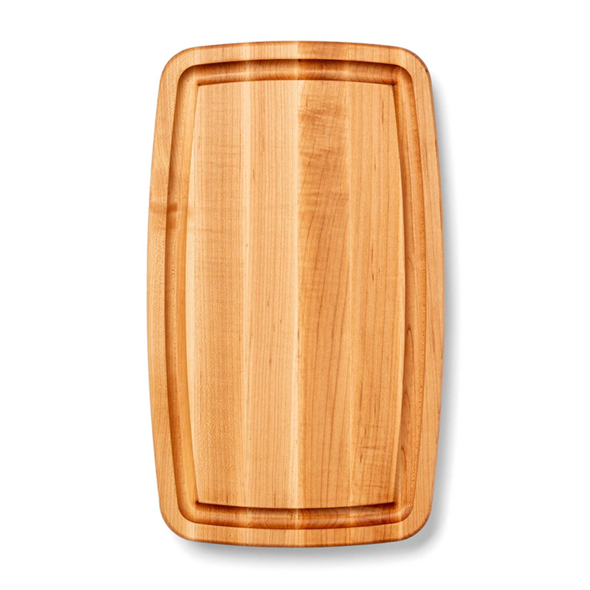 Front. John Boos - John Boos Large Maple Wood Edge Grain Kitchen Cutting Board, 18" x 11" x 1.5" - Oval.