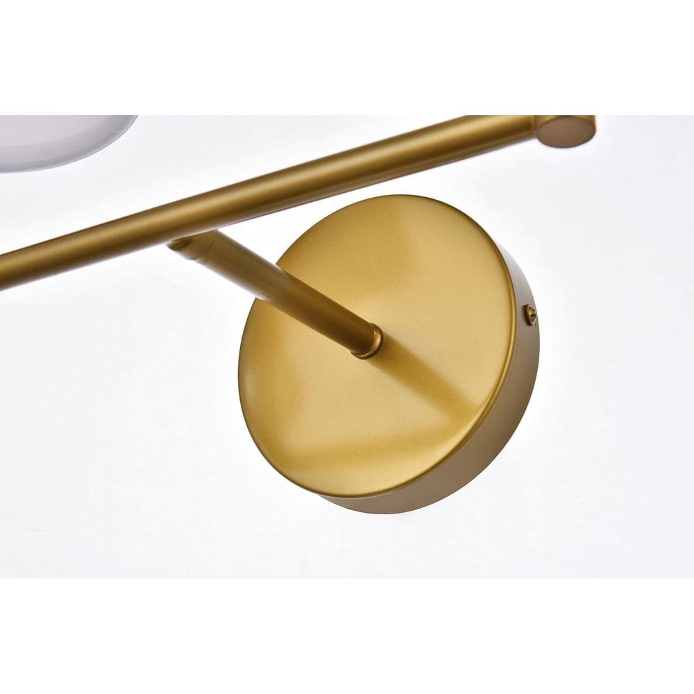 Alt View 1. Living District - Bethany 2 lights bath sconce in brass with white fabric shade - Brass And White Fabric Shade.
