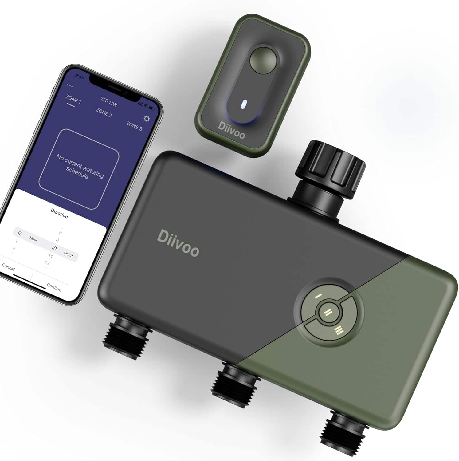 Wikistore - WiFi Sprinkler Timer 3 Zone Smart Water Hose Timer Compatible with Alexa Google Assistant