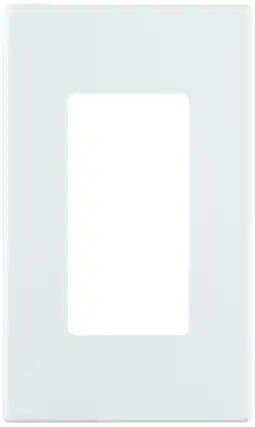 Front. Leviton - 1-Gang Decora Plus Screwless Wall Plate, 80301-SW - White.