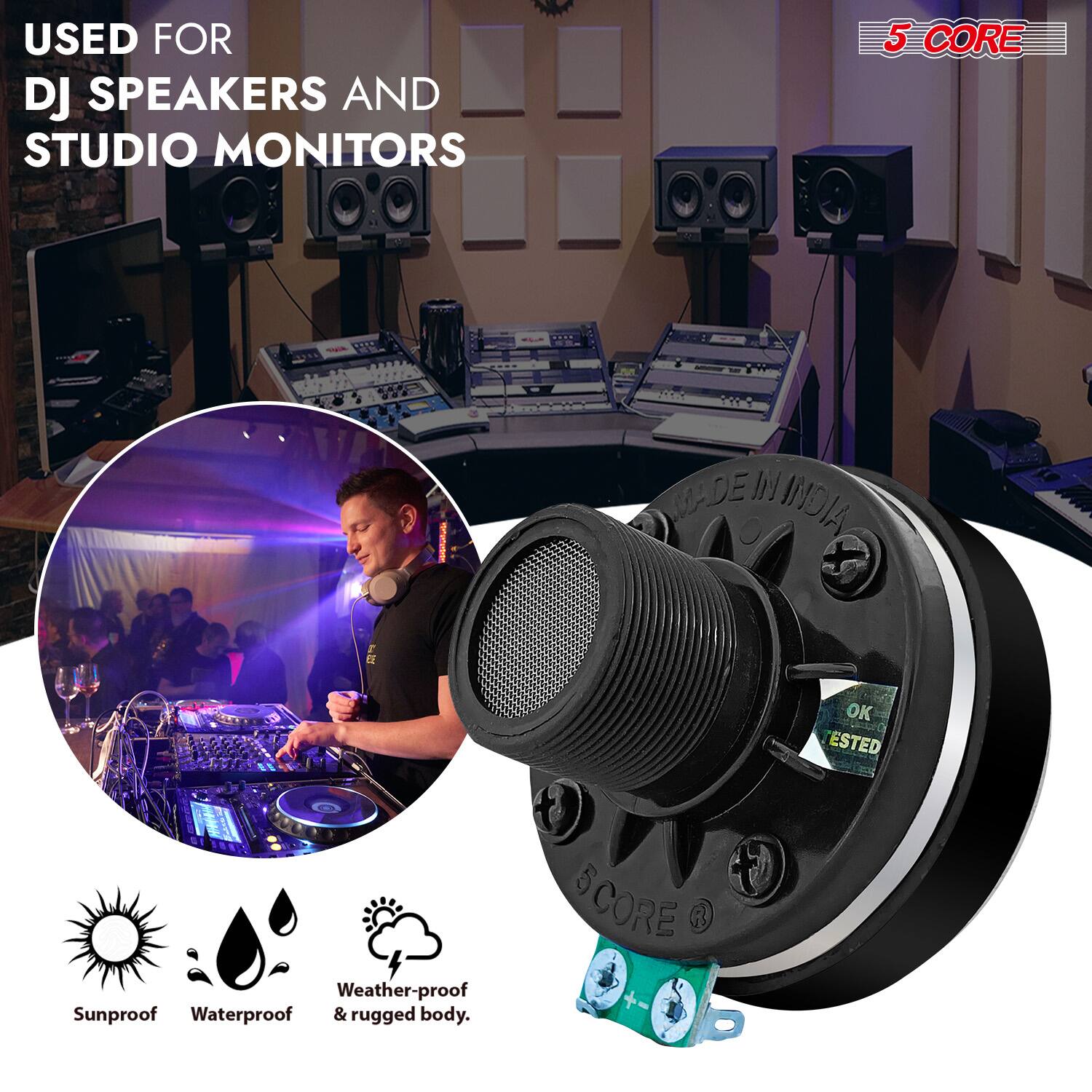 USED FOR DJ SPEAKERS AND STUDIO MONITORS

5 CORE

MADE IN INDIA

Weather-proof Sunproof Waterproof & rugged body

OK TESTED