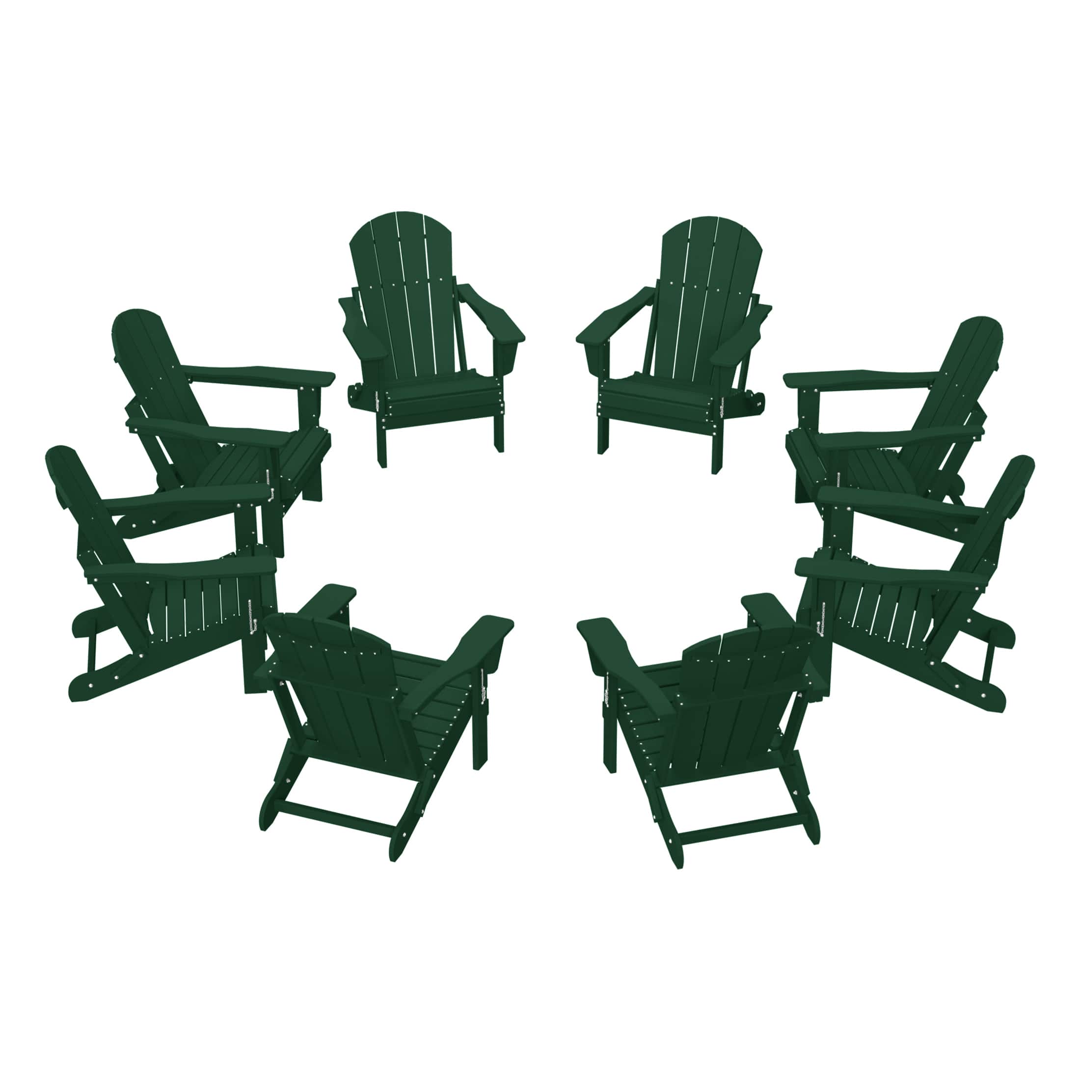 WestinTrends - Malibu Outdoor Folding Poly Adirondack Chair (Set of 8) - Dark Green price history on PriceWatchPro
